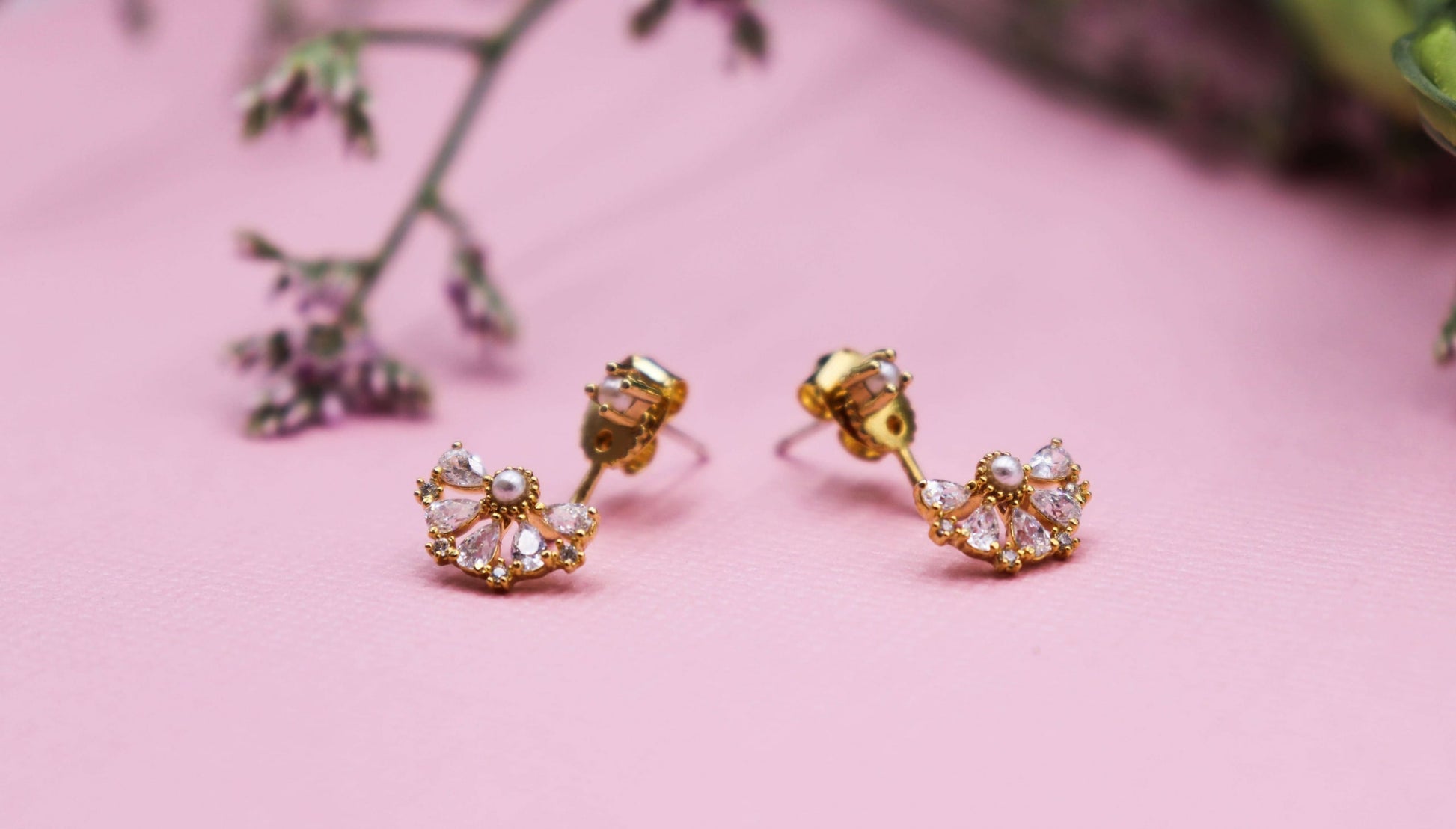 עגילי מניפה פולי Princess K Jewelry