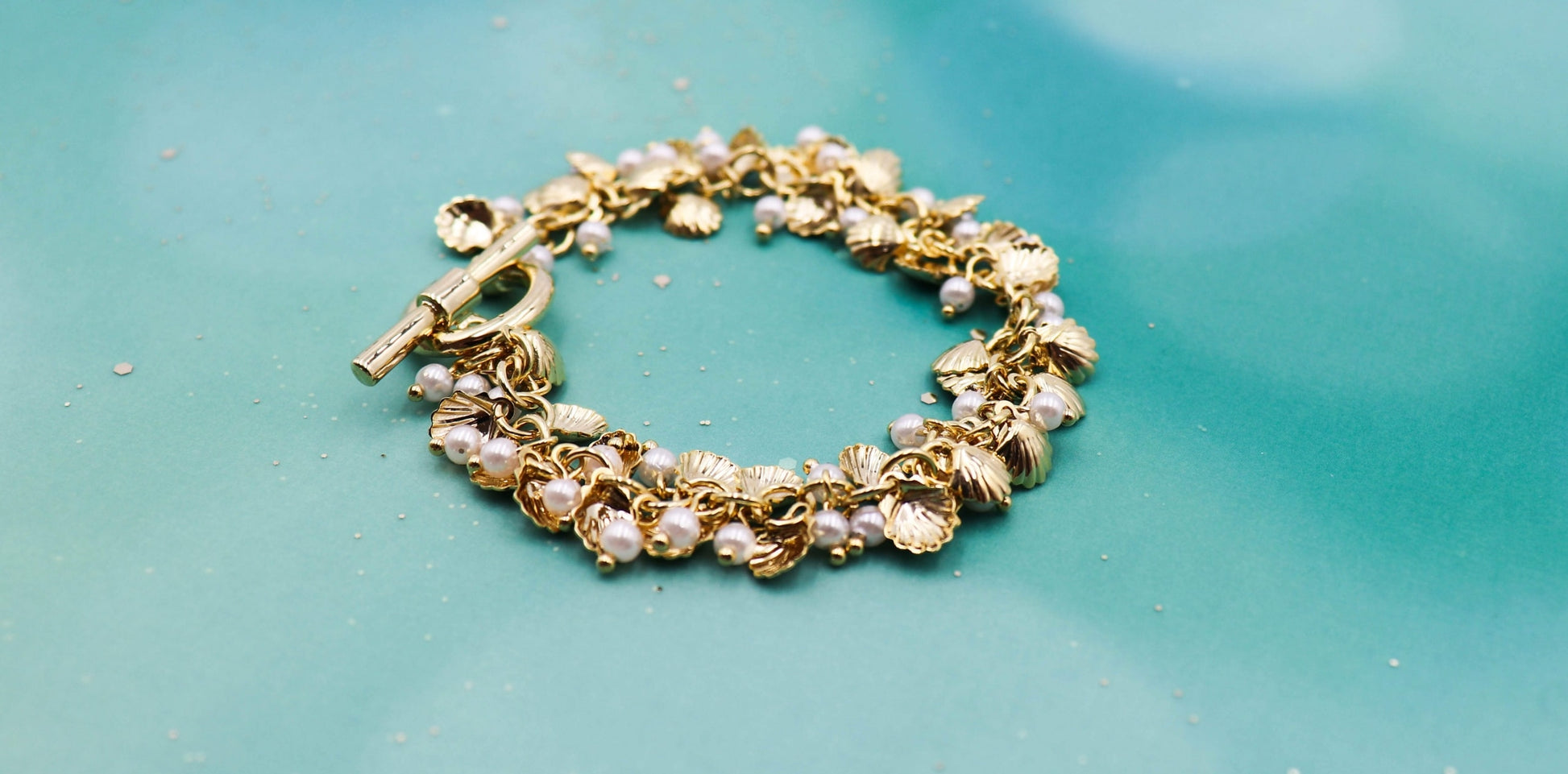 צמיד צדפים זהב מרינה Princess K Jewelry
