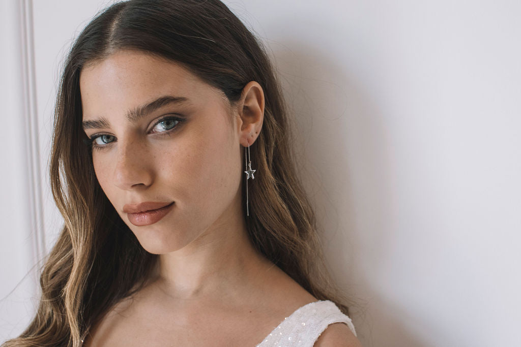 עגילי שרשרת כסף קרוליין Princess K Jewelry