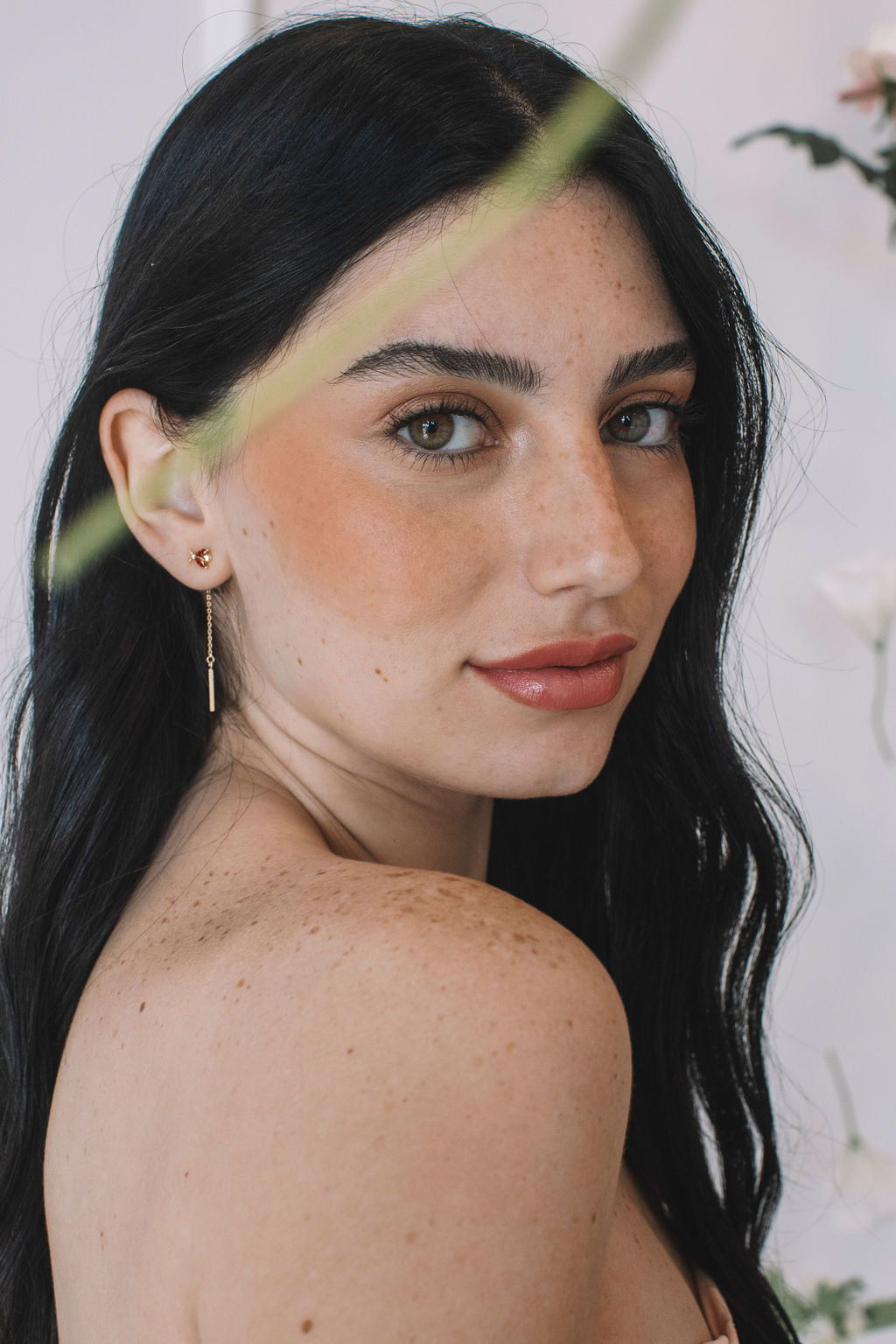 עגילי זהב דו צדדיים ליידיבאג Princess K Jewelry