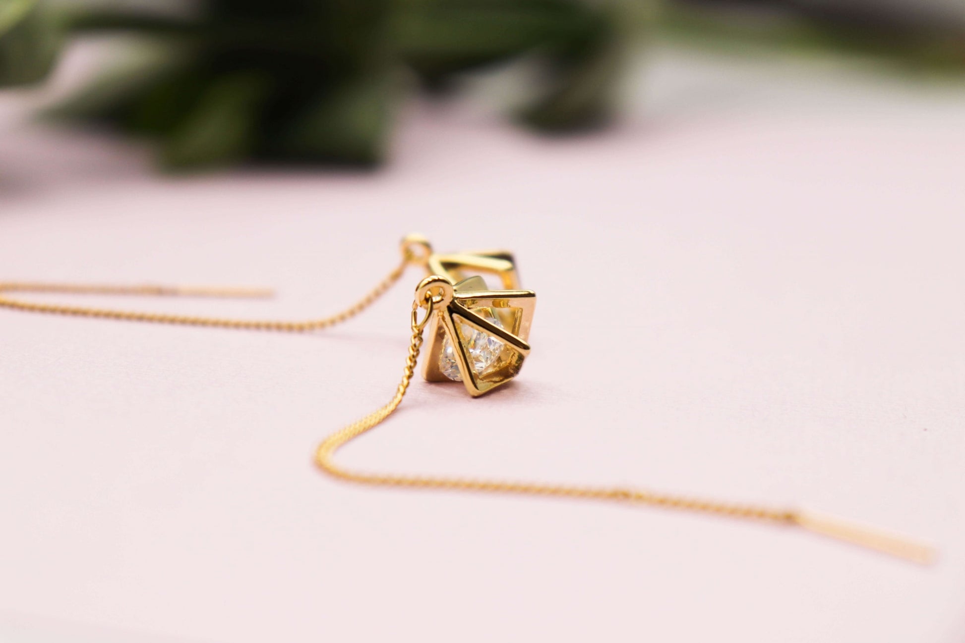 עגילי שרשרת זהב מרגו Princess K Jewelry