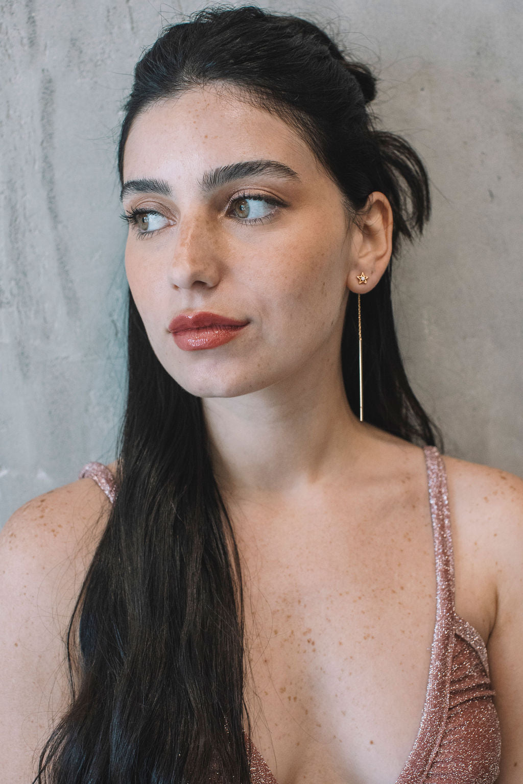 עגילי כוכב זהב פמלה Princess K Jewelry