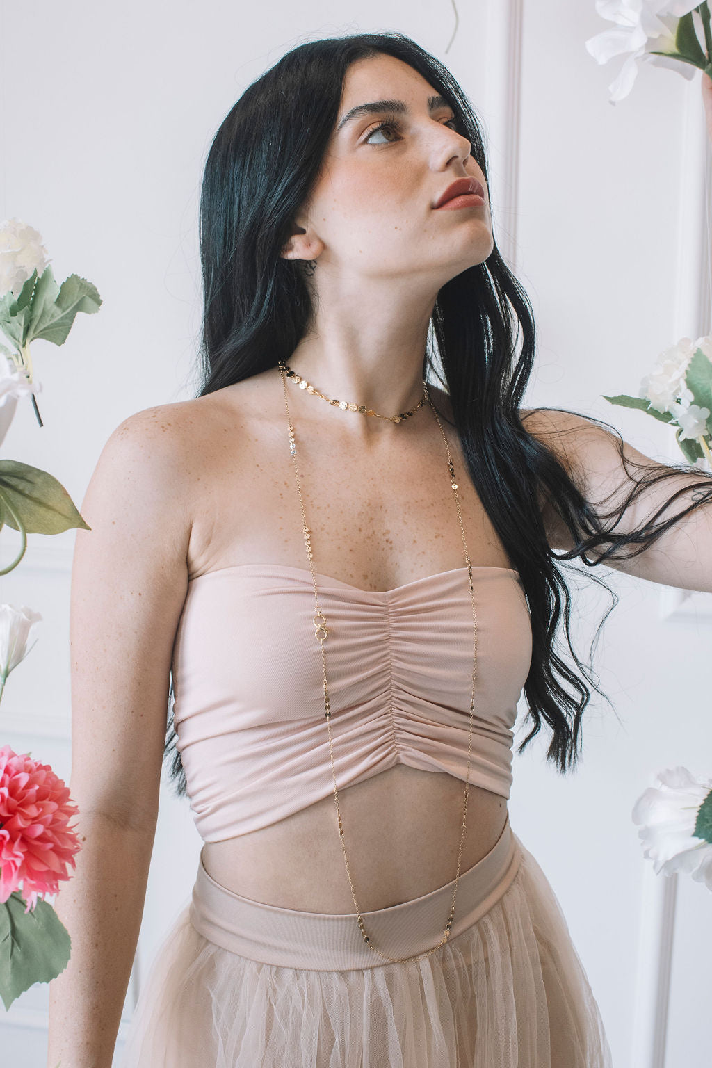 שרשרת צ'וקר זהב סיקווין Princess K Jewelry