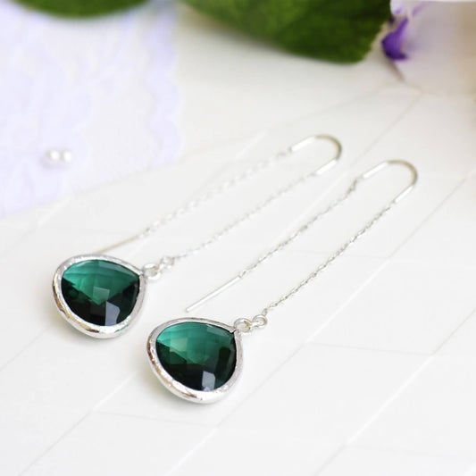 עגילי טיפה ירוקים אריאל Princess K Jewelry
