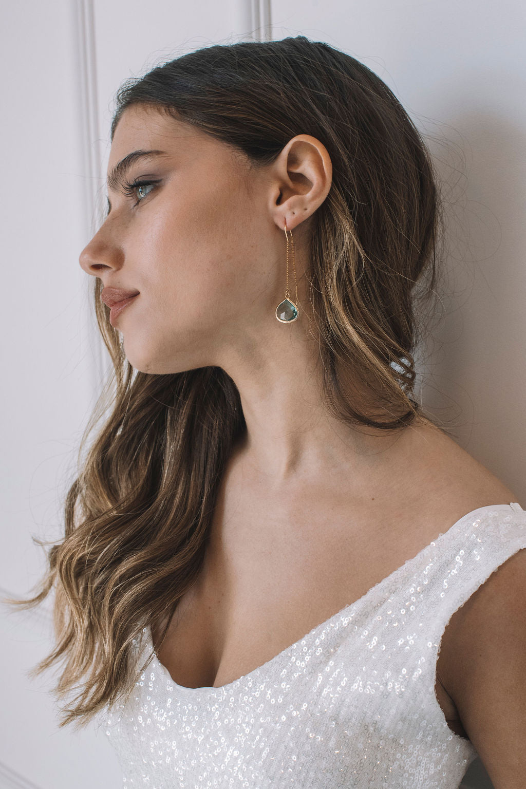 עגילי טיפה זהב מרמייד Princess K Jewelry