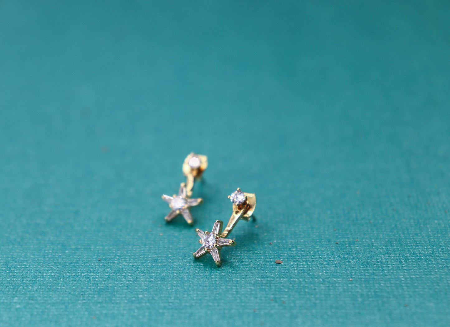 עגילי כוכב זהב טיים טו שיין Princess K Jewelry