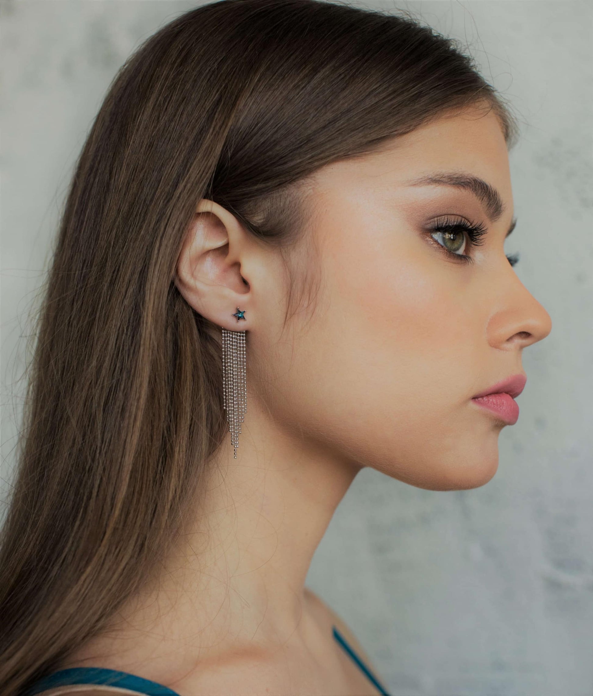 עגילי כוכב כסף אריא Princess K Jewelry