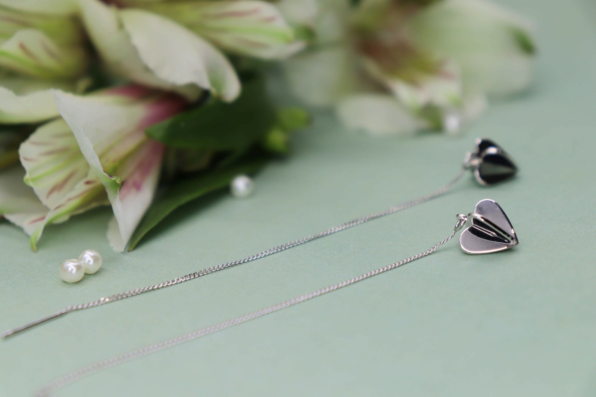 עגילי שרשרת לב אמילי Princess K Jewelry