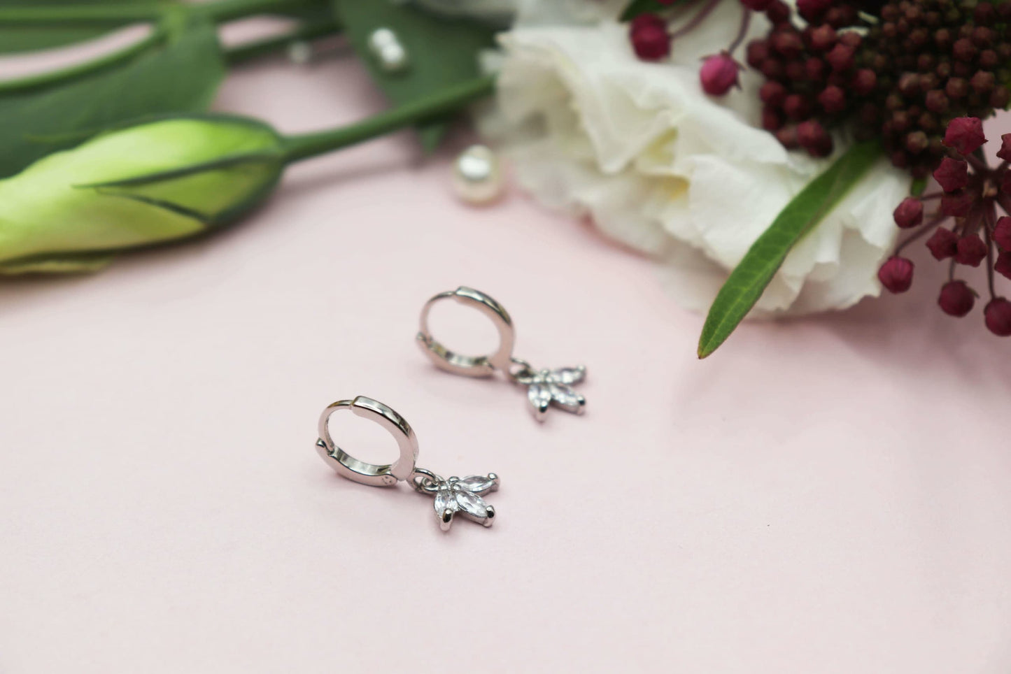 עגילי חישוק כסף לילי Princess K Jewelry