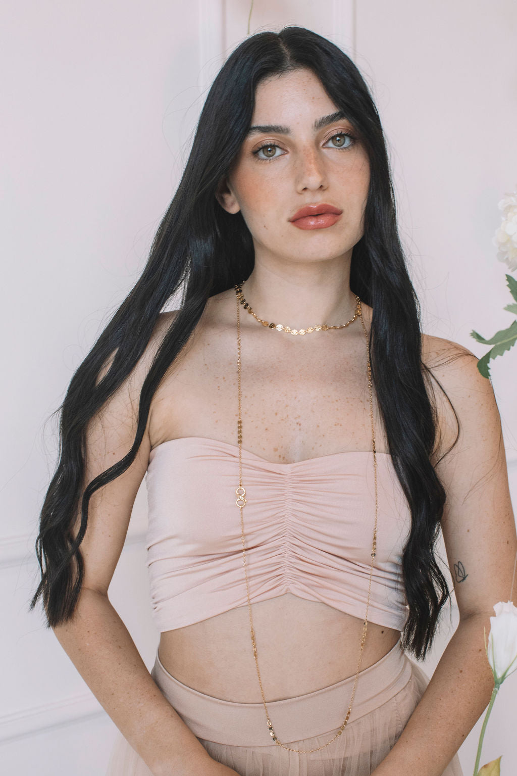 שרשרת צ'וקר זהב סיקווין Princess K Jewelry