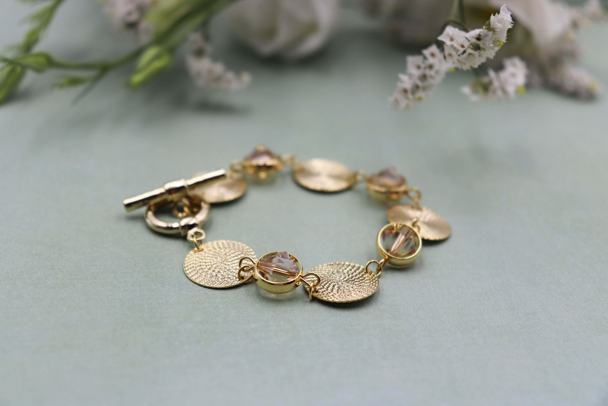 צמיד מטבעות זהב פני Princess K Jewelry
