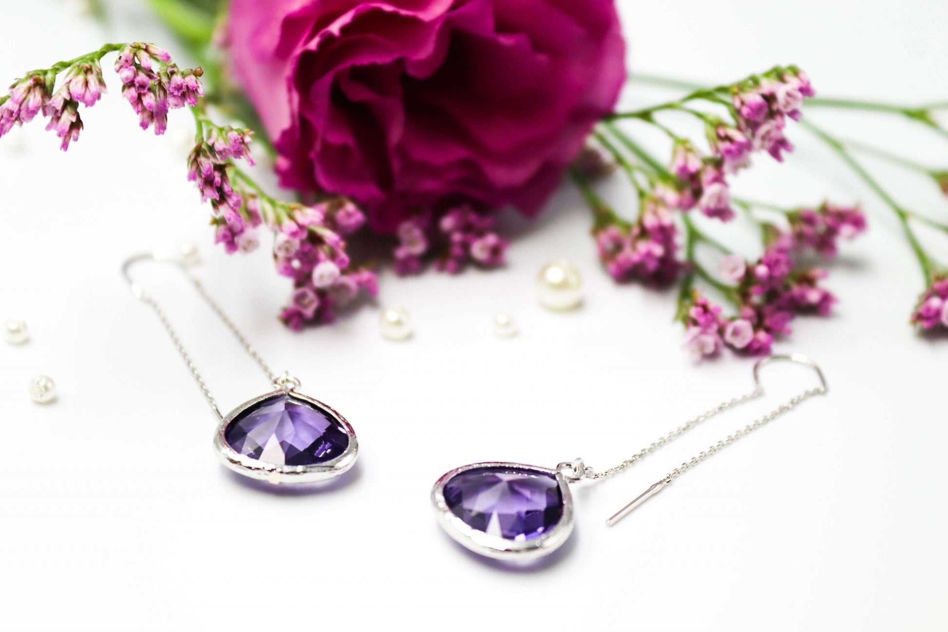 עגילי טיפה סגולים אורסולה Princess K Jewelry