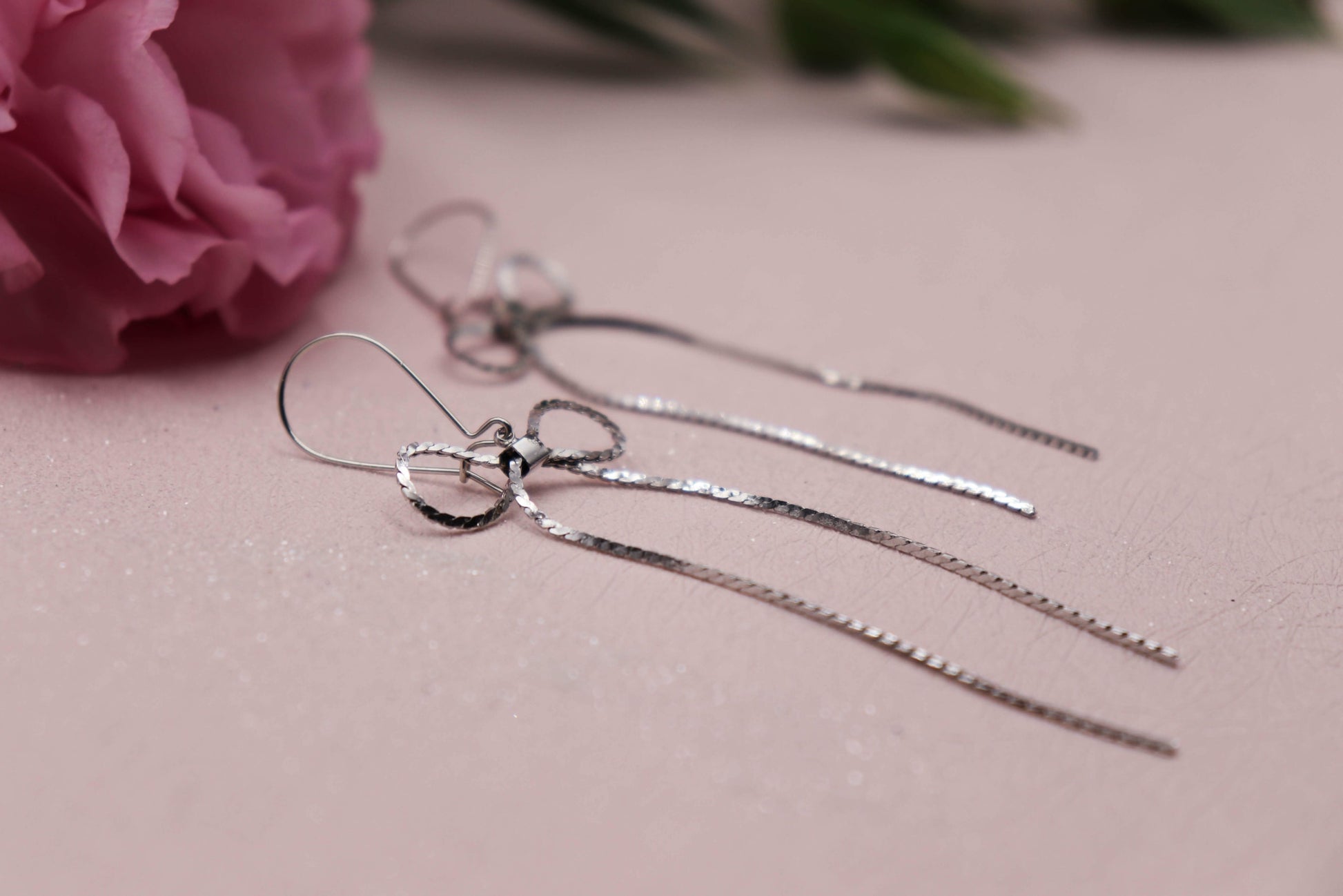 עגילי פפיון כסף סקרלט Princess K Jewelry