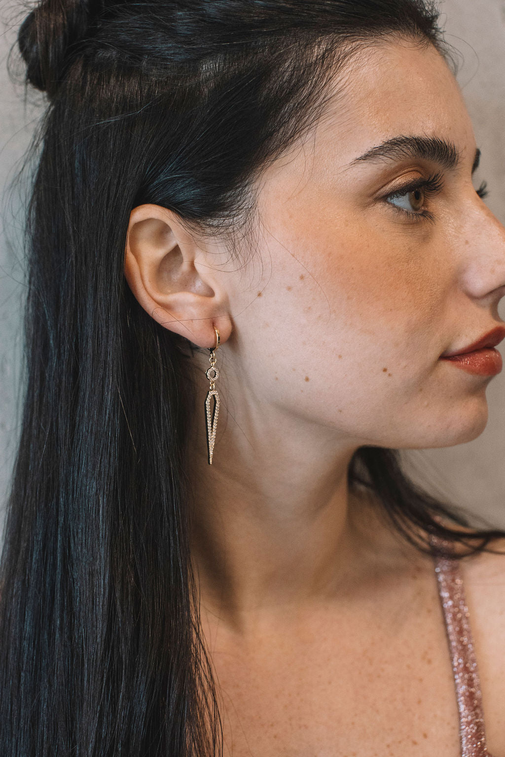עגילי זהב פגי Princess K Jewelry