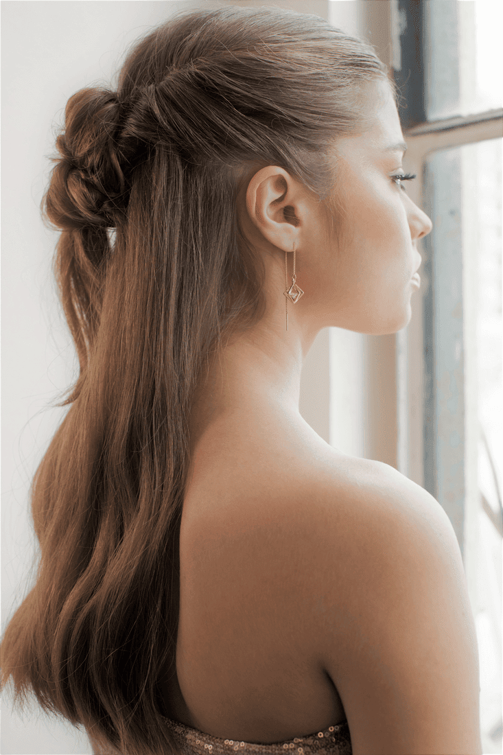 עגילי שרשרת זהב מרגו Princess K Jewelry