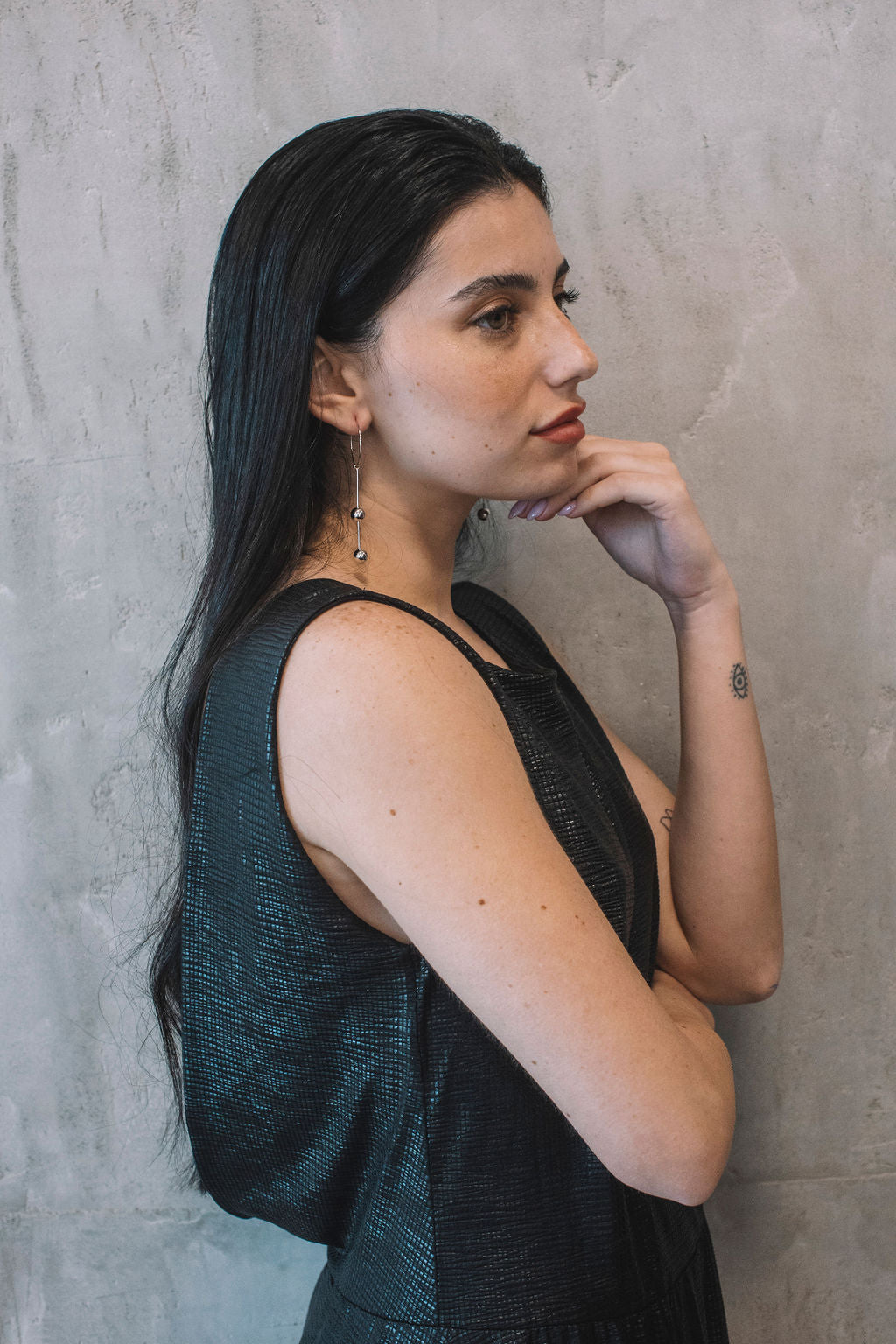 עגילי חישוק כסף ג'יימי Princess K Jewelry