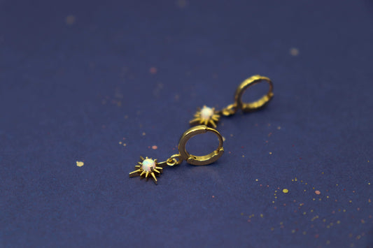 עגילי כוכב זהב מאיה Princess K Jewelry