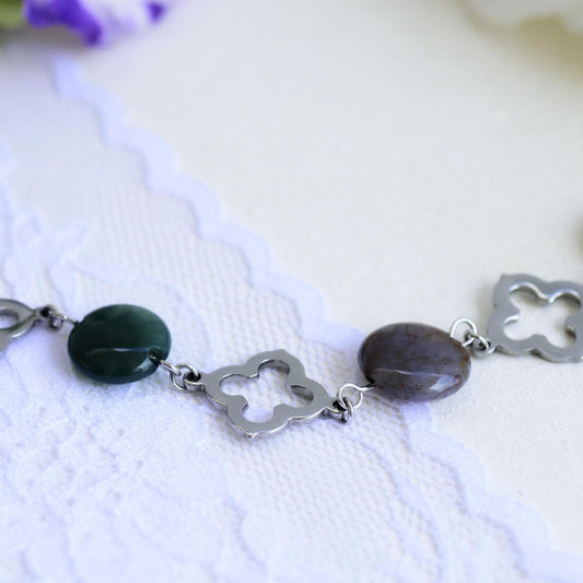 צמיד תלתן כסף רובין Princess K Jewelry
