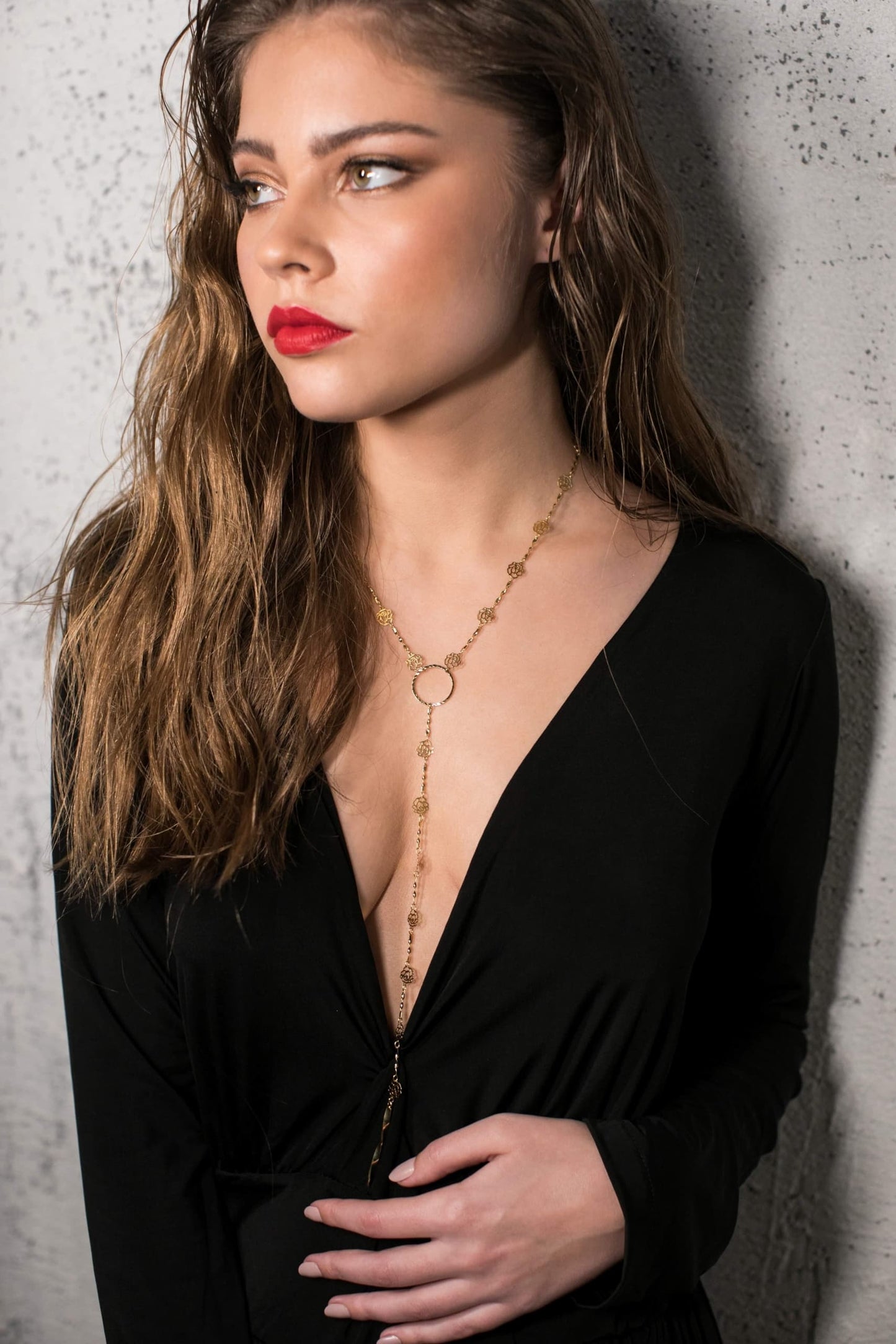 שרשרת פרחים זהב בל Princess K Jewelry