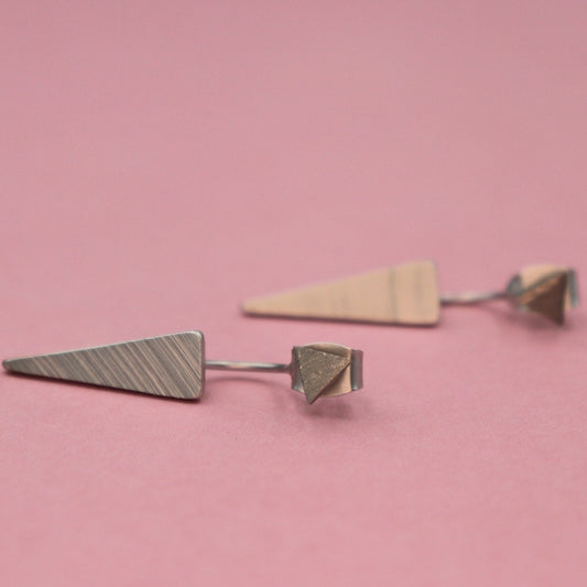 עגילי משולש כסף טריגו Princess K Jewelry