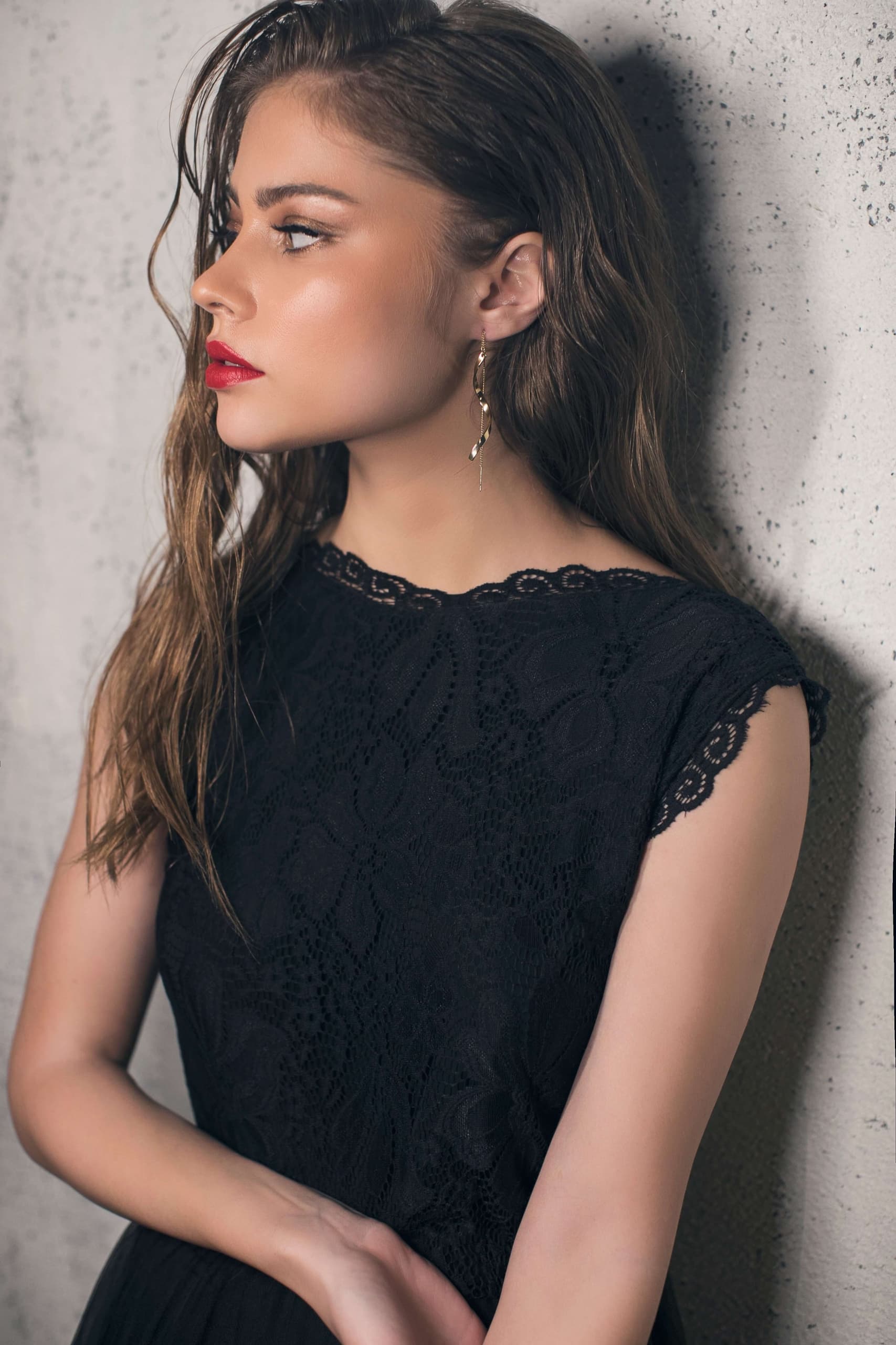 עגילי ספירלה זהב סווירל Princess K Jewelry