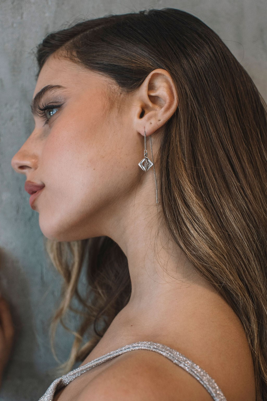עגילי שרשרת כסף מרגו Princess K Jewelry