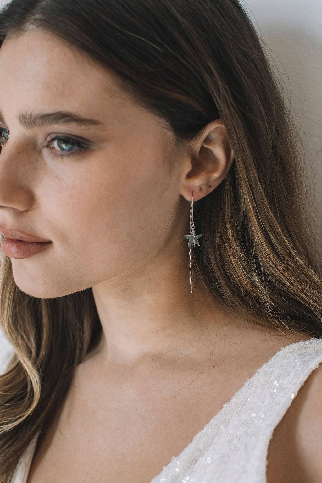 עגילי שרשרת כסף קרוליין Princess K Jewelry