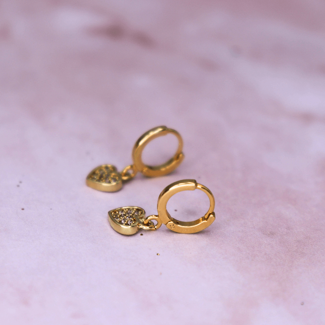 עגילי חישוק לב שר Princess K Jewelry