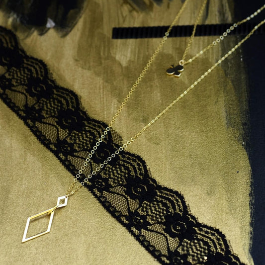 שרשרת זהב קלאב דיימונד Princess K Jewelry