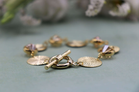 צמיד מטבעות זהב פני Princess K Jewelry