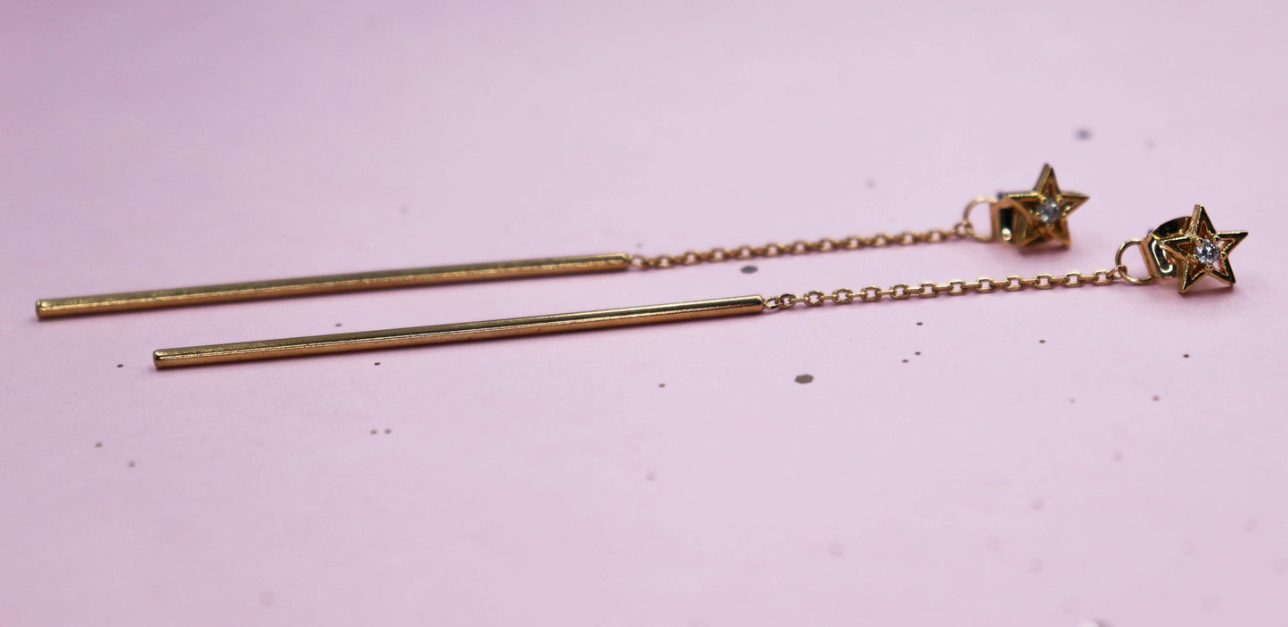 עגילי כוכב זהב פמלה Princess K Jewelry