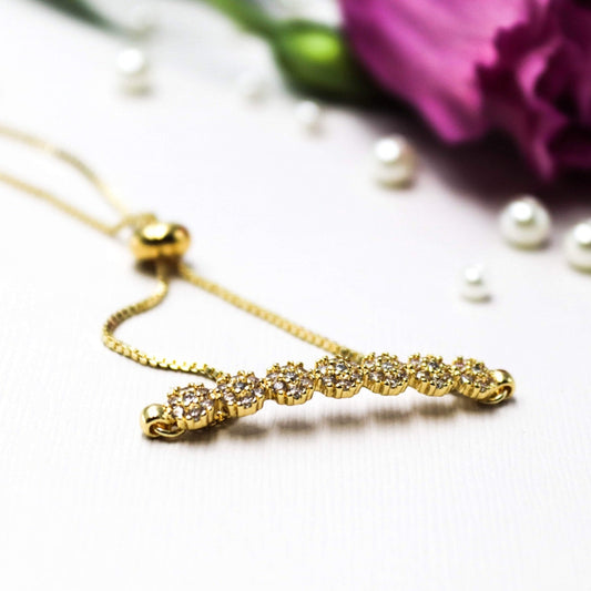 צמיד פרחים זהב אליזבת Princess K Jewelry