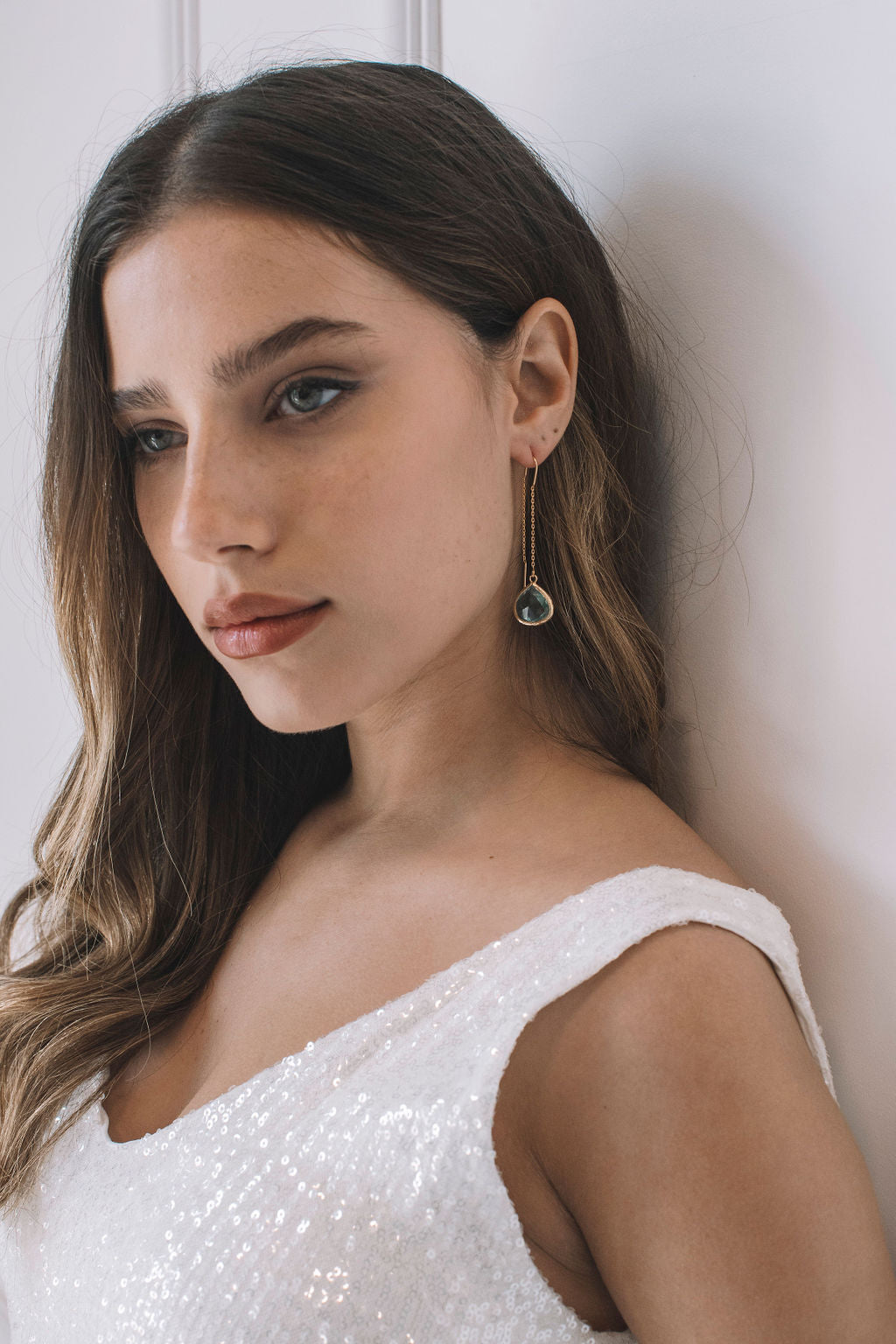 עגילי טיפה זהב מרמייד Princess K Jewelry