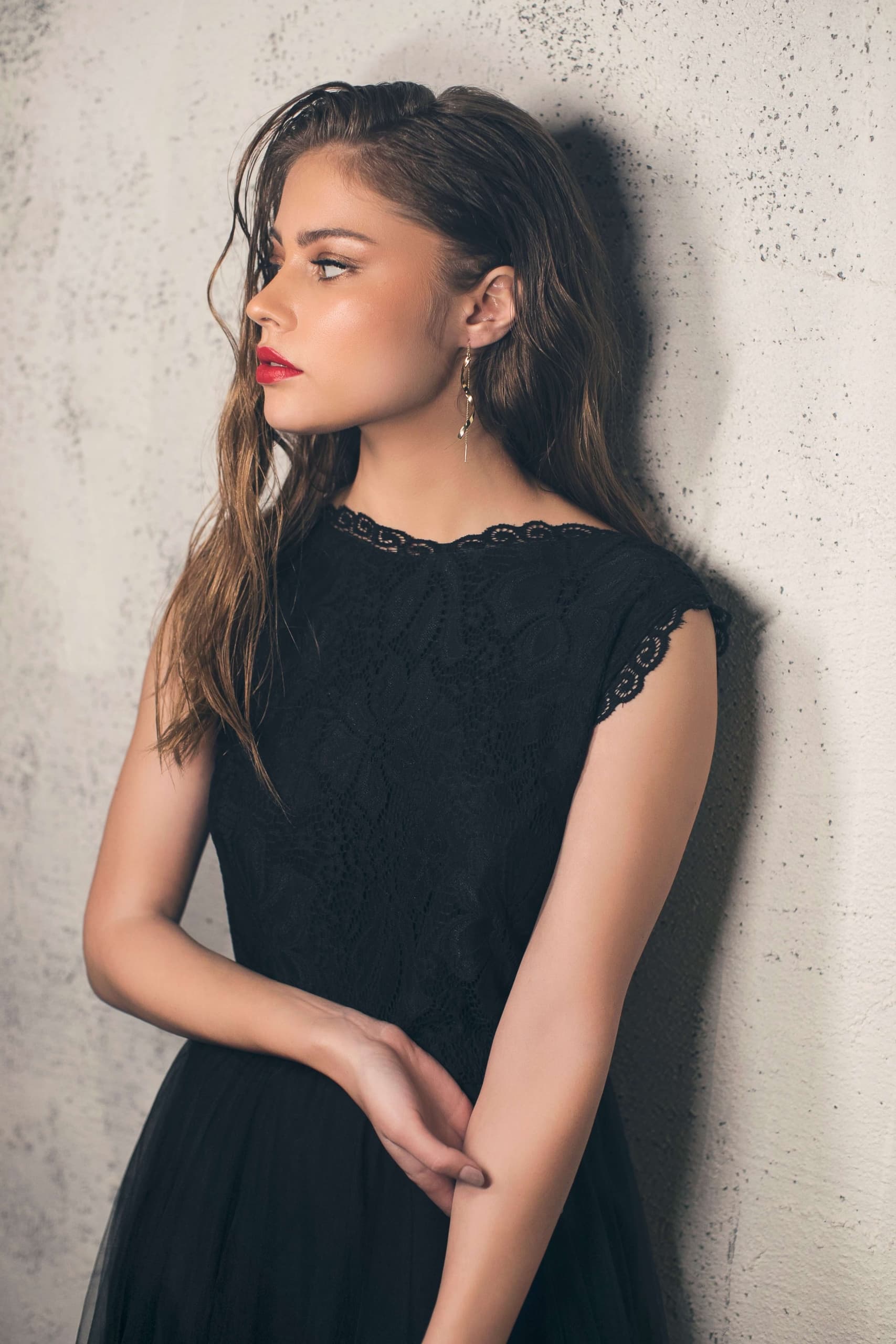 עגילי ספירלה זהב סווירל Princess K Jewelry