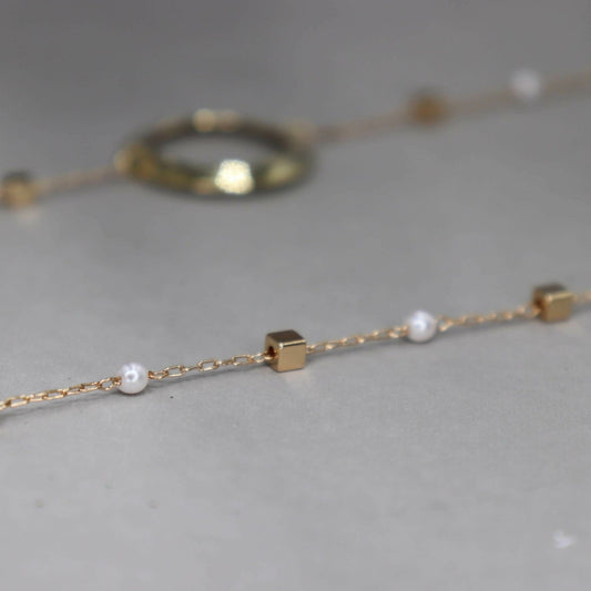שרשרת זהב ארוכה ליידי פרל Princess K Jewelry
