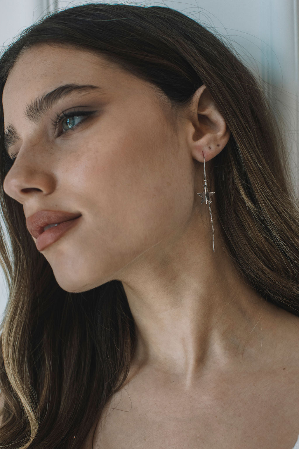 עגילי שרשרת כסף קרוליין Princess K Jewelry
