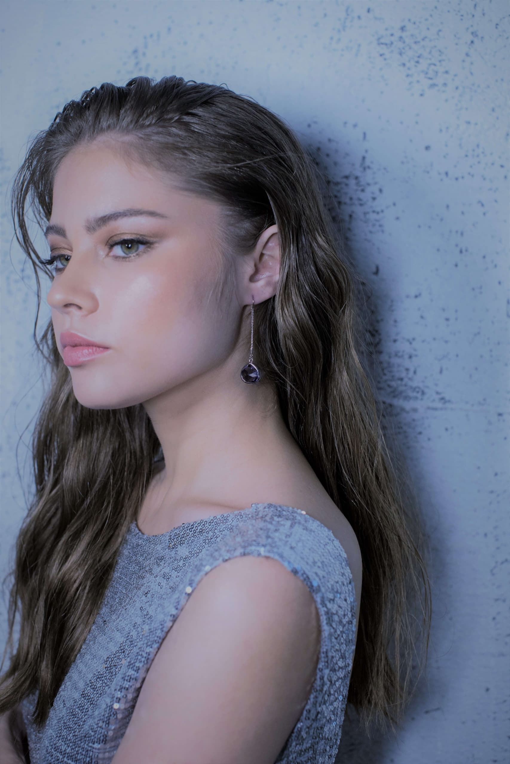 עגילי טיפה סגולים אורסולה Princess K Jewelry