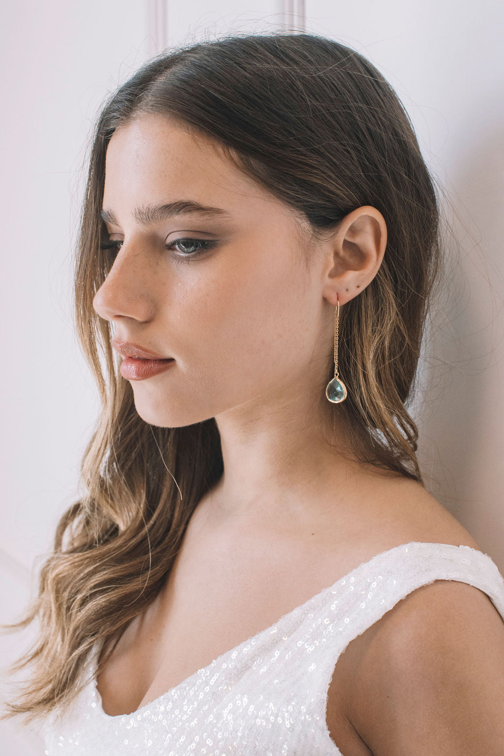 עגילי טיפה זהב מרמייד Princess K Jewelry