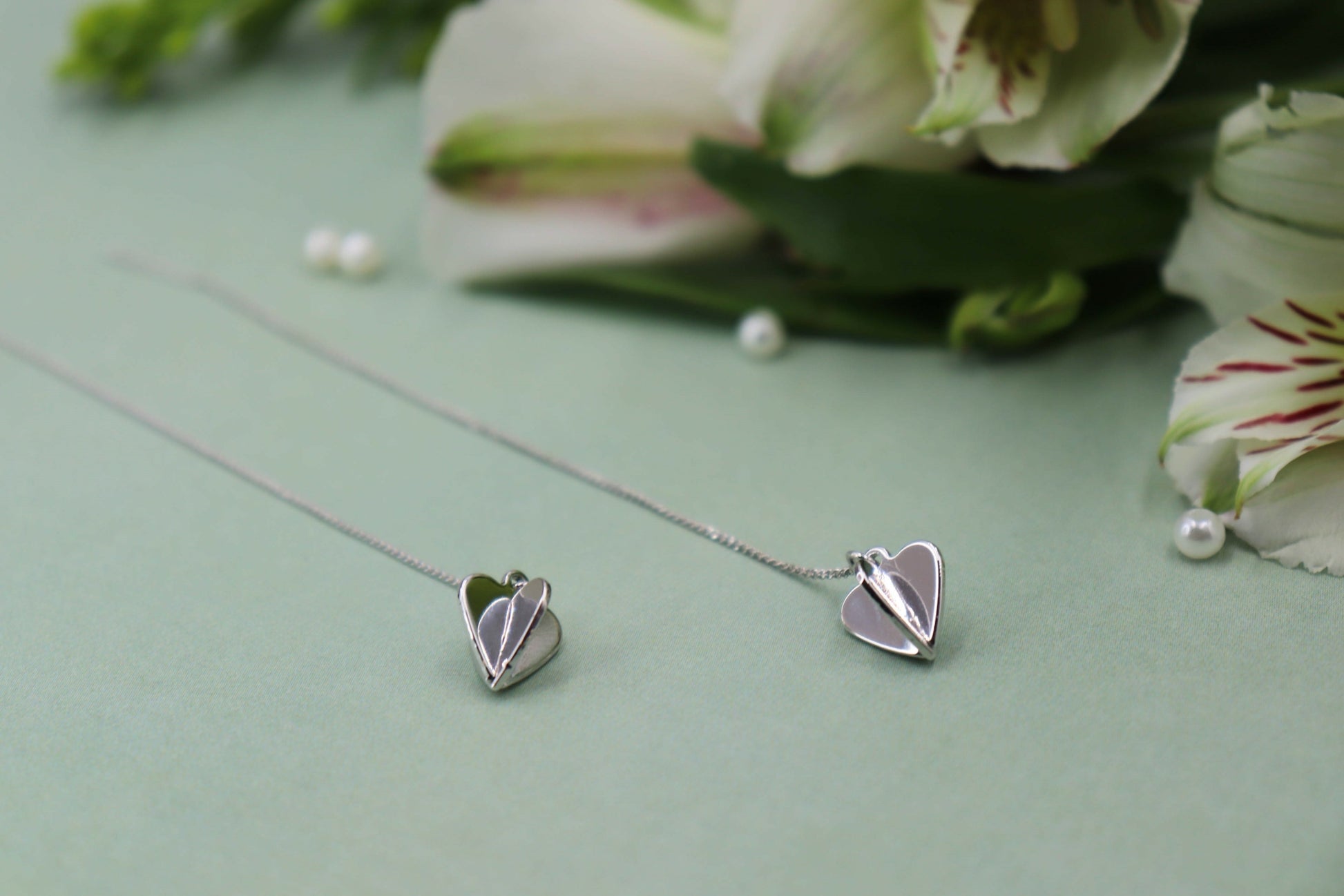 עגילי שרשרת לב אמילי Princess K Jewelry
