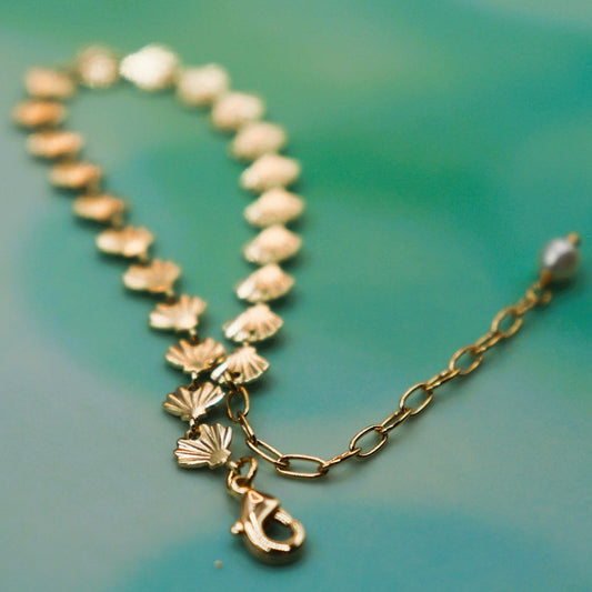 צמיד צדפים זהב מלודי Princess K Jewelry