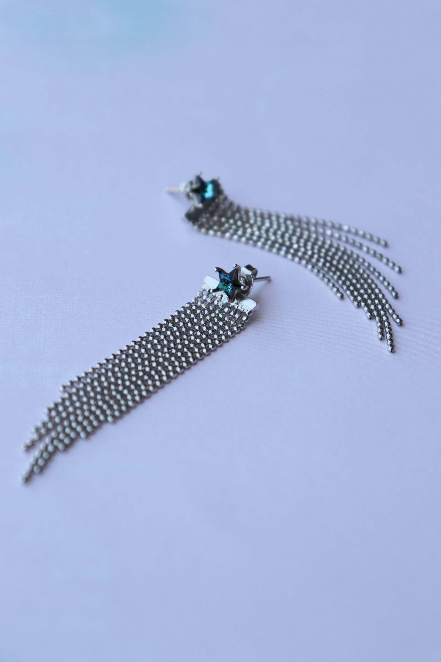 עגילי כוכב כסף אריא Princess K Jewelry