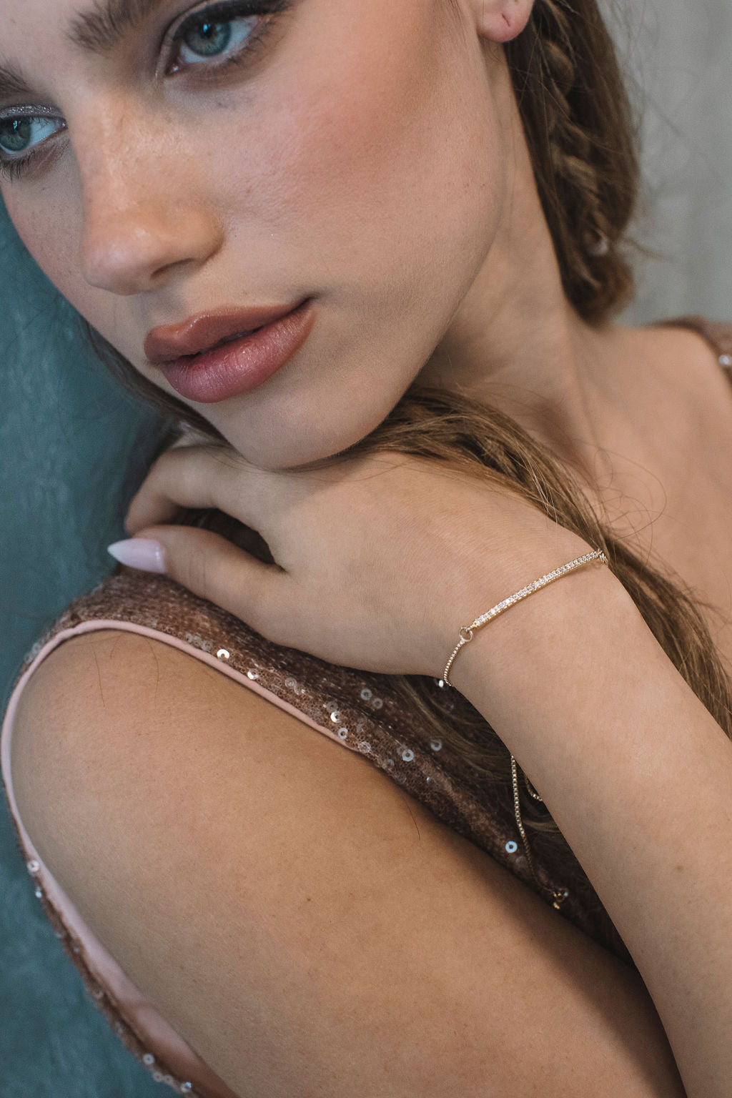 צמיד זהב דק דיינה Princess K Jewelry