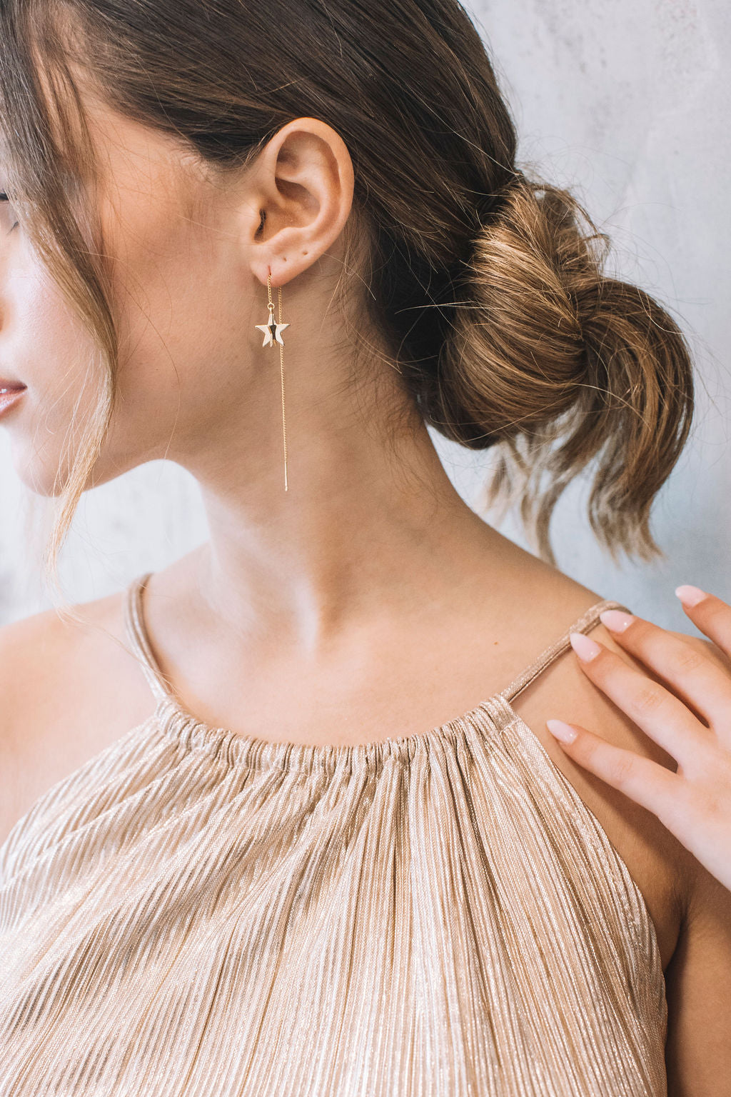 עגילי שרשרת כוכב רייצ'ל Princess K Jewelry