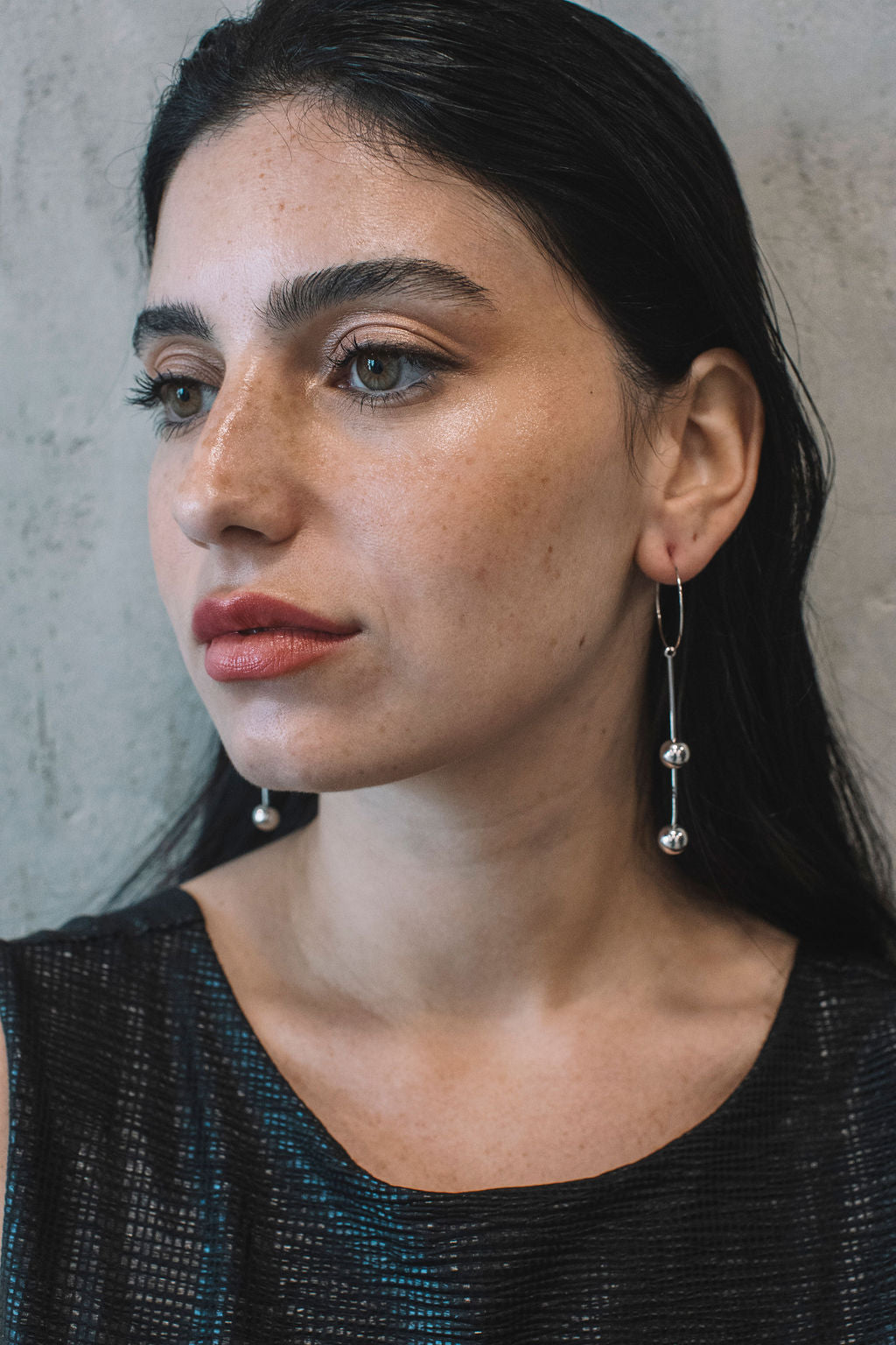 עגילי חישוק כסף ג'יימי Princess K Jewelry