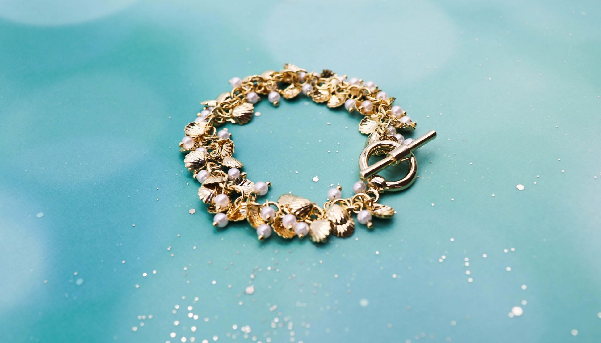צמיד צדפים זהב מרינה Princess K Jewelry