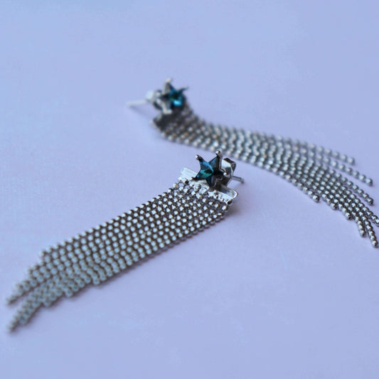 עגילי כוכב כסף אריא Princess K Jewelry