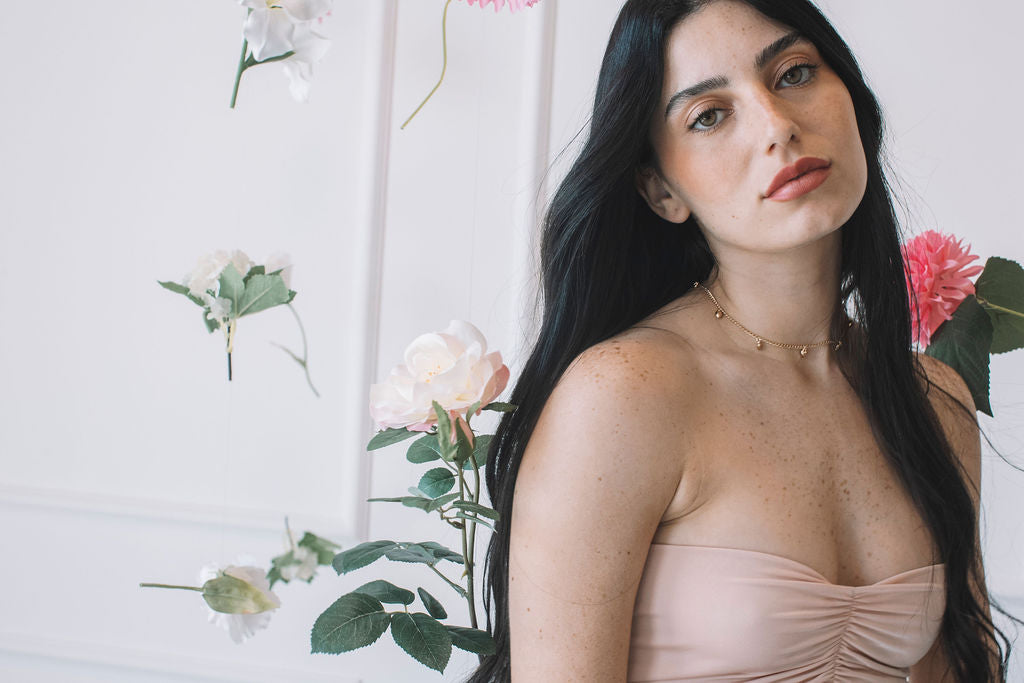 שרשרת צ'וקר לבבות זהב סנדי Princess K Jewelry