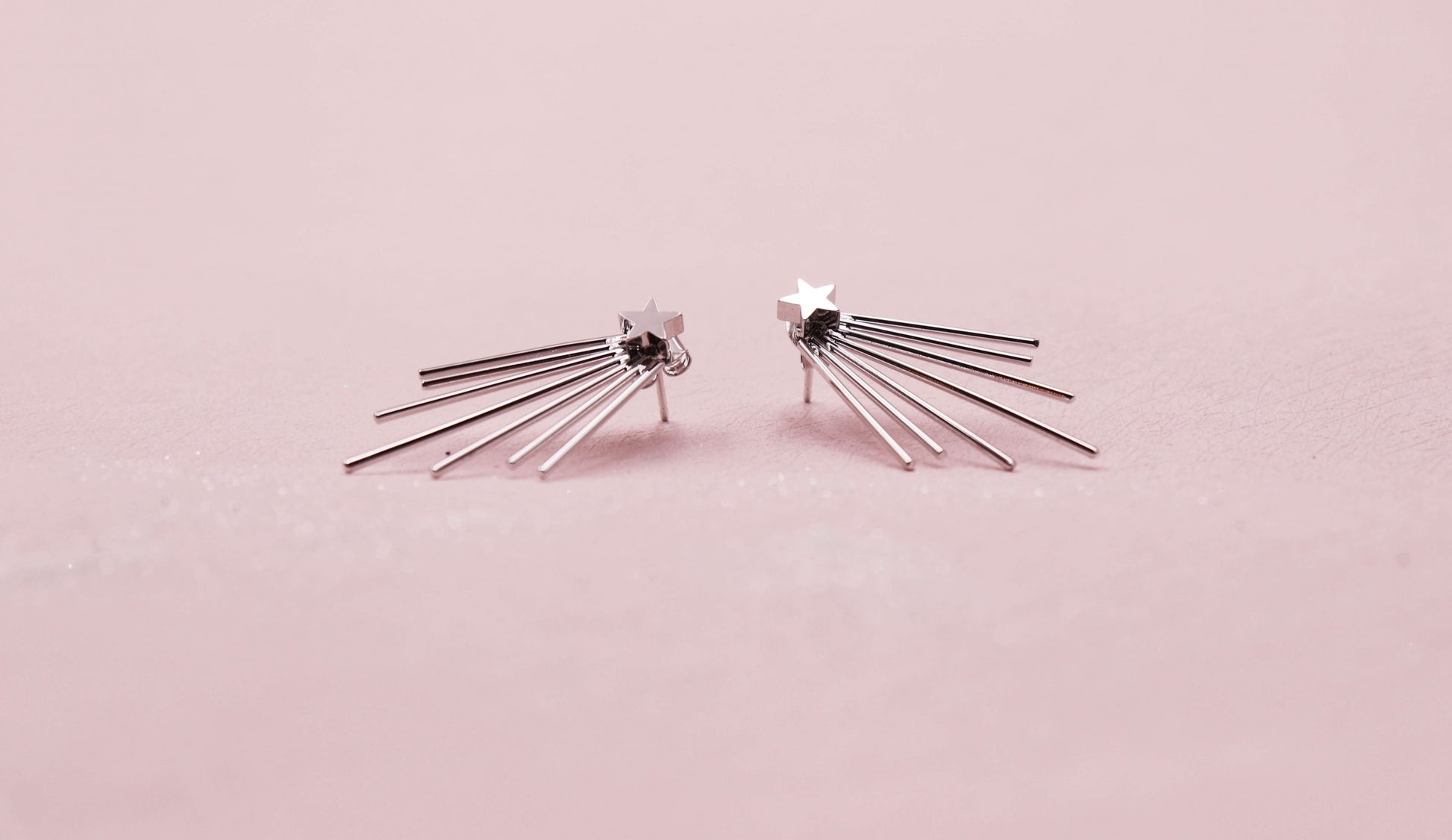 עגילי כוכב כסף גלאם קווין Princess K Jewelry