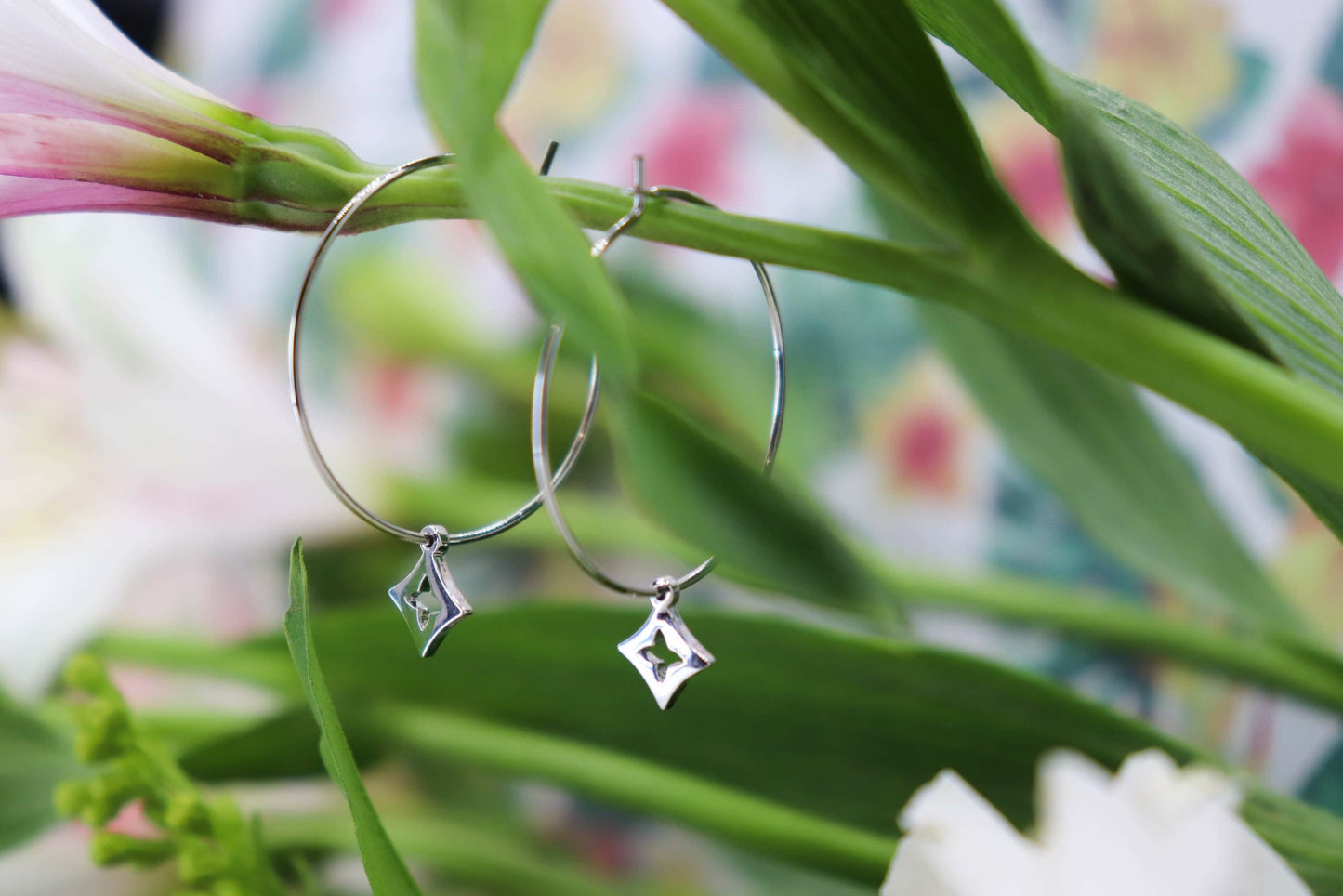 עגילי חישוק כסף אייס Princess K Jewelry